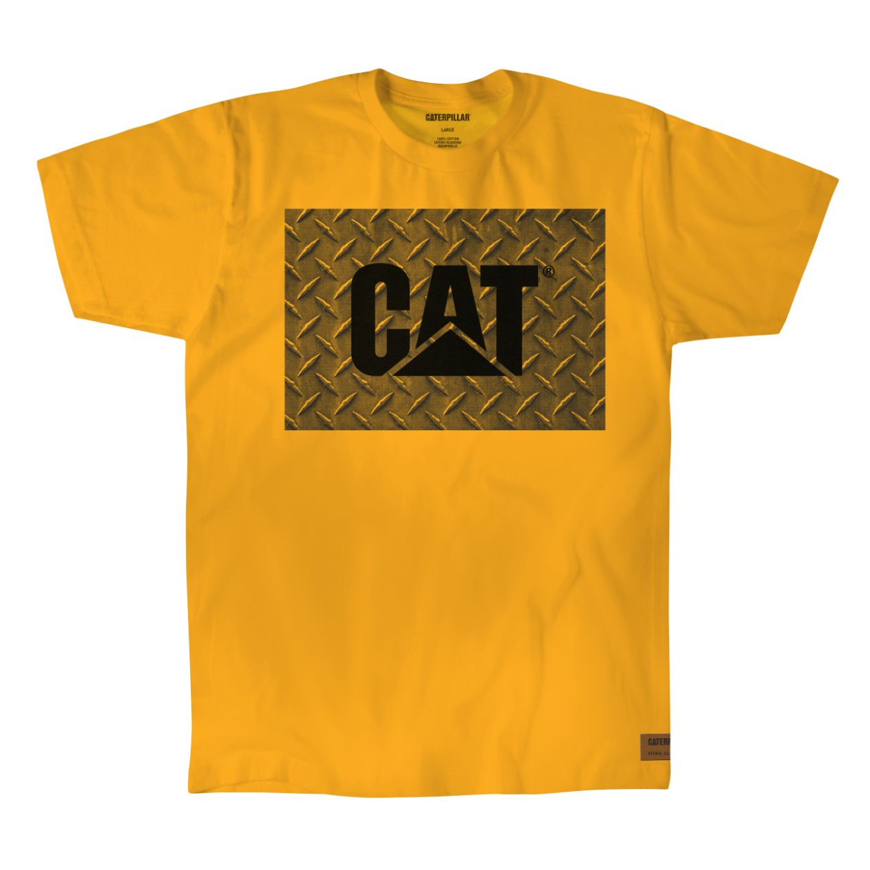 Caterpillar Arbets Diamond Plate T-Shirts Herr Gula | SE-74082