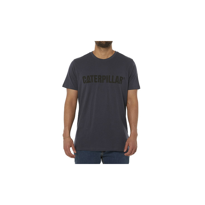 Caterpillar Caterpillar Logo T-Shirts Herr Marinblå | SE-62587