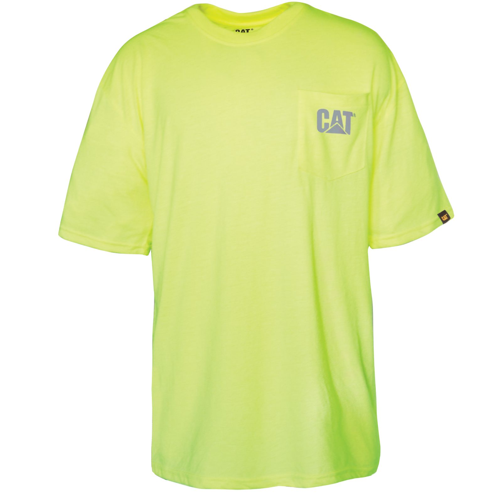 Caterpillar Hi-vis Trademark Pocket T-Shirts Herr Gula | SE-49685