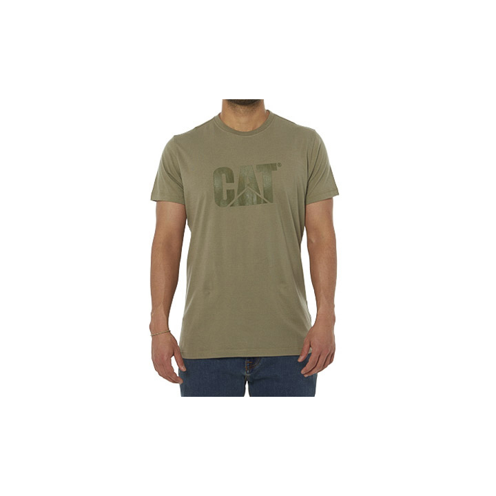 Caterpillar Original Logo T-Shirts Herr Gröna | SE-96084