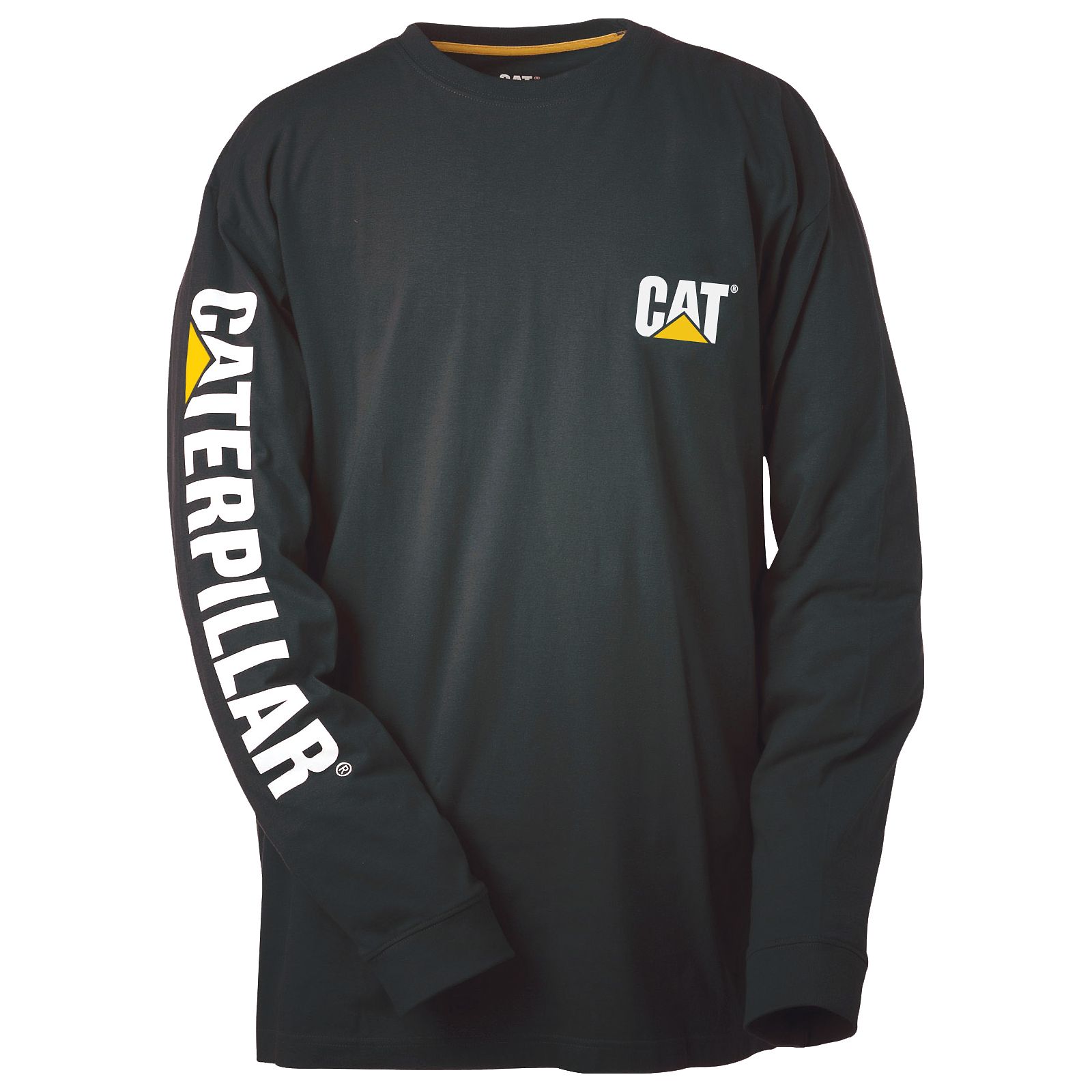 Caterpillar Trademark Banner Long Sleeve T-Shirts Herr Svarta | SE-16075