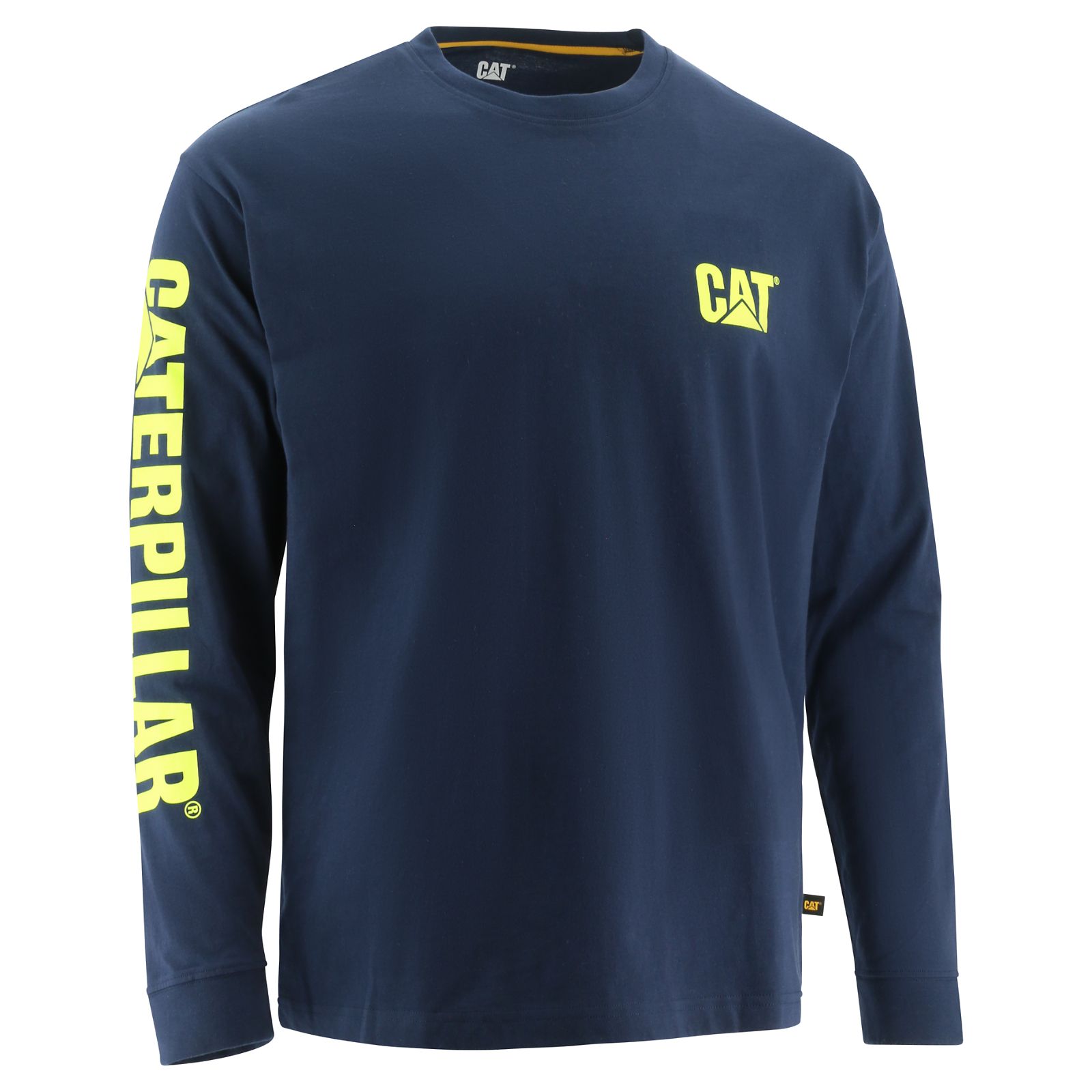 Caterpillar Trademark Banner Long Sleeve T-Shirts Herr Blå | SE-20918