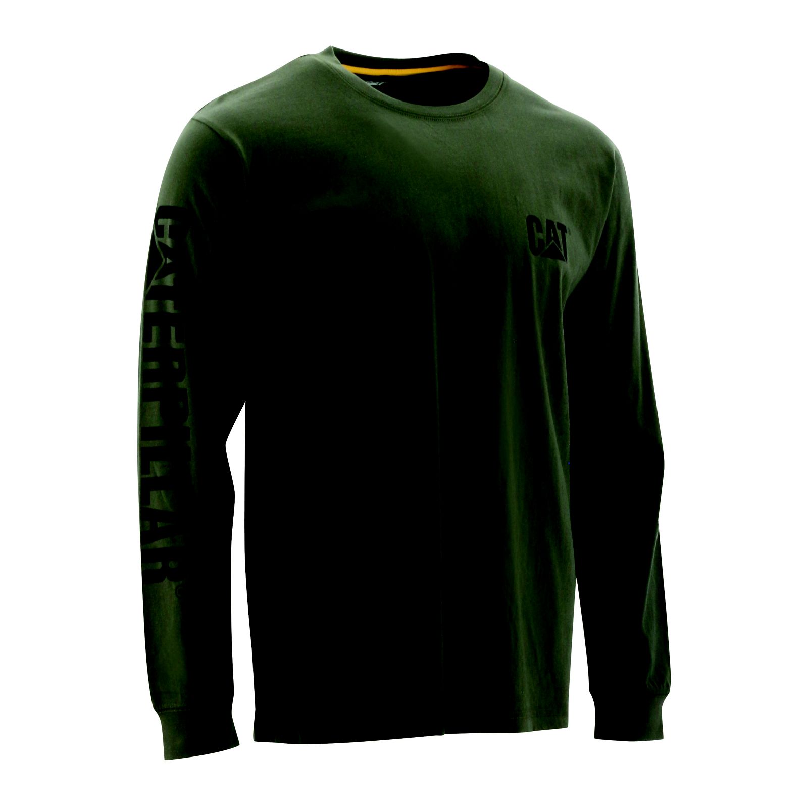 Caterpillar Trademark Banner Long Sleeve T-Shirts Herr Gröna | SE-75048